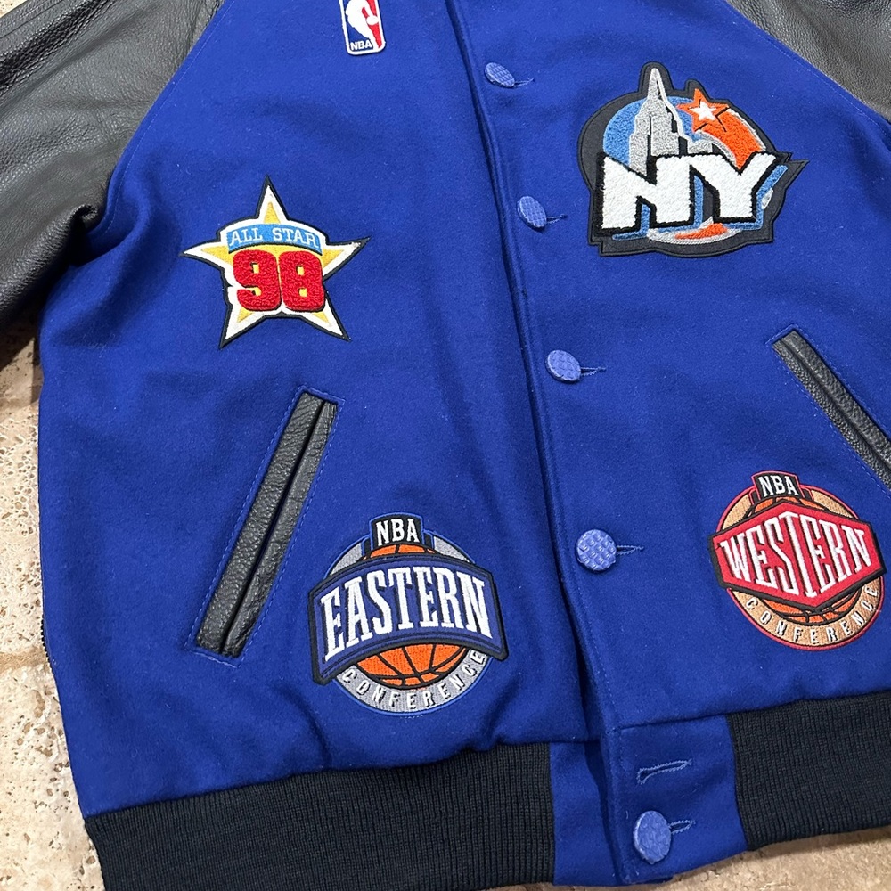 Just Don x Mitchell & Ness 1998 NBA All Star Blue / Black Varsity Jacket - Picture 7 of 16